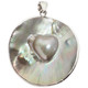 925 Silver Heart Mabe Blister Pearl In The Shell Sterling Pendant, 2 1/4"