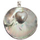 925 Silver Heart Mabe Blister Pearl In The Shell Sterling Pendant, 2 1/4"
