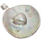 925 Silver Heart Mabe Blister Pearl In The Shell Sterling Pendant, 2 1/4"