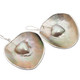925 Silver Heart Shape Blister Mabe Pearl Shell Sterling Earrings,1 5/8"