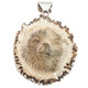 925 Silver Relief Hand Carving Grizzly Bear Deer Antler Sterling Pendant, 2 3/8"
