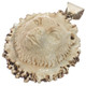 925 Silver Relief Hand Carving Grizzly Bear Deer Antler Sterling Pendant, 2 1/4"