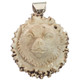 925 Silver Relief Hand Carving Grizzly Bear Deer Antler Sterling Pendant, 2 1/4"