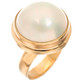925 Silver South Sea White Mabe Pearl Gold Plated Sterling Adjustable Ring