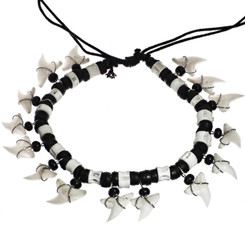 Cool Big White Tip Shark Tooth Unisex Surfer Adjstable Size Anklet