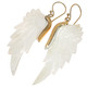 Exquisite Angel Wing Oyster Mother Of Pearl Shell Hand Carving Earrings, 1 5/8"