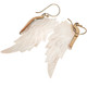 Exquisite Angel Wing Oyster Mother Of Pearl Shell Hand Carving Earrings, 1 5/8"