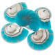 Exposed Chamber Nautilus Shell Turquoise Blue Resin Fill Bead Cabochon, 1 1/4"