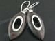 1 7/16" 925 Silver Sono Wood French Hook Earrings