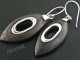 1 7/16" 925 Silver Sono Wood French Hook Earrings