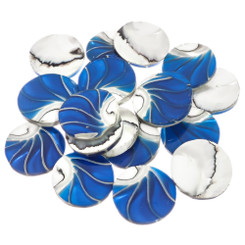 Genuine Exposed Chamber Nautilus Shell Deep Blue Bead Cab Cabochon, 1"