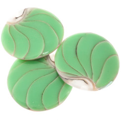 Exposed Chamber Nautilus Shell Turquoise Green Resin Filll Bead Cabochon, 1 5/8"