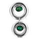 925 Silver Genuine Double Emerald In Hoops Sterling Sliding Pendant, 1 1/2"