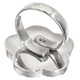 925 Silver Radiant White Oyster Mother Of Pearl Shell Flower Adjustable Ring