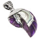 925 Silver Purple Iridescent Nautilus Shell In Sterling Pendant, 1 3/4"