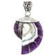 925 Silver Purple Iridescent Nautilus Shell In Sterling Pendant, 1 3/4"