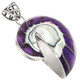 925 Silver Cool Open Purple  Nautilus Shell Sterling Pendant, 1 3/4"
