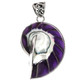 925 Silver Cool Open Purple  Nautilus Shell Sterling Pendant, 1 3/4"