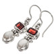 925 Silver Mother Of Pearl Shell Garnet Sterling Silver Earrings, 13/16"