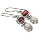 925 Silver Mother Of Pearl Shell Garnet Sterling Silver Earrings, 13/16"