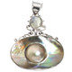 925 Silver Design Mabe Pearl Moonstone Gemstone Pendant, 2 1/16"