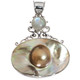 925 Silver Design Mabe Pearl Moonstone Gemstone Pendant, 2 1/16"