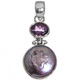 925 Silver Amethyst Lavender Biwa Freshwater Pearl Sterling Pendant, 1 1/2"