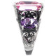 Bold 14mm Pink Quartz Amethyst 925 Sterling Silver Cocktail Ring