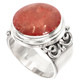 925 Silver Heavy Red Sponge South Sea Ocean Coral Sterling Ring
