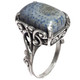 925 Silver Rare Genuine Blue Coral Sterling Sz 9 Ring