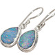 925 Silver Pear Australian Opal Pear Teardrop Earrings, 1/2"