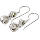 925 Silver Peridot White Freshwater Button Pearl Sterling Earrings, 3/4"