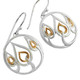 925 Silver Flame In Hoops Filigree Matte Sterling Earrings, 1"