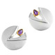 925 Silver Pear Amethyst Abstract Matte Sterling Post Earrings, 3/4"