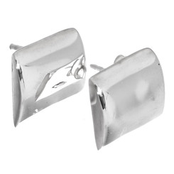 925 Silver Bali Handmade Sterling Post Earrings, 9/16"