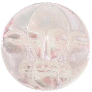 Crescent Moon Sun Face Oyster Mother Of Pearl Shell Bead Cab Cabochon, 1 1/4"
