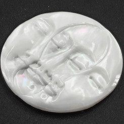 Crescent Moon Sun Face Oyster Mother Of Pearl Shell Bead Cab Cabochon, 1 1/4"