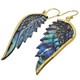 Exquisite Paua Abalone Shell Wing Hand Carving Brass Metal Earrings, 2"
