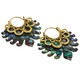 Exquisite Paua Abalone Shell Wing Hand Carving Brass Filigree Earrings, 1 3/4"