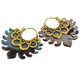 Exquisite Paua Abalone Shell Wing Hand Carving Brass Filigree Earrings, 1 3/4"