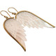 Exquisite Angel Wing Oyster Mother Of Pearl Shell Hand Carving Earrings, 1 7/8"
