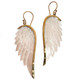 Exquisite Angel Wing Oyster Mother Of Pearl Shell Hand Carving Earrings, 1 7/8"