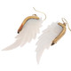 Exquisite White Mother of Pearl shell CZ Stones Hand Carving Earrings, 2 3/8"