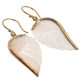 Exquisite Angel Wing Oyster Mother Of Pearl Shell Hand Carving Earrings, 7/8"