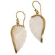 Exquisite Angel Wing Oyster Mother Of Pearl Shell Hand Carving Earrings, 7/8"