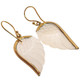 Exquisite Angel Wing Oyster Mother Of Pearl Shell Hand Carving Earrings, 7/8"