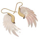Exquisite Angel Wing Whiter Mother Of Pearl Shell Hand Carving Earrings, 2"