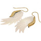 Exquisite Angel Wing Whiter Mother Of Pearl Shell Hand Carving Earrings, 2"