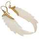 Exquisite Angel Wing Whiter Mother Of Pearl Shell Hand Carving Earrings, 2"