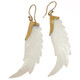 Exquisite Angel Wing Whiter Mother Of Pearl Shell Hand Carving Earrings, 2"